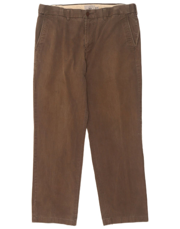 Marks & Spencer Mens Regular Chino Trousers W36 L31 Khaki Cotton