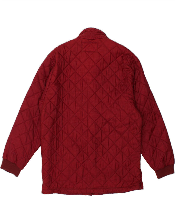 ZIP Mens Quilted Jacket UK 40 Large Burgundy Vintage Zip and Second-Hand Zip from Messina Hembry 