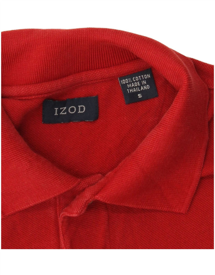 IZOD Mens Polo Shirt Small Red Cotton