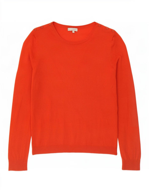 Hobbs Womens Boat Neck Jumper Sweater UK 14 Large Orange Wool