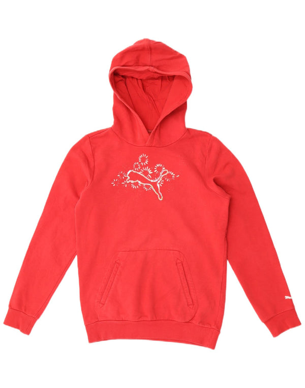 Puma Girls Graphic Hoodie Jumper 13-14 Years Red