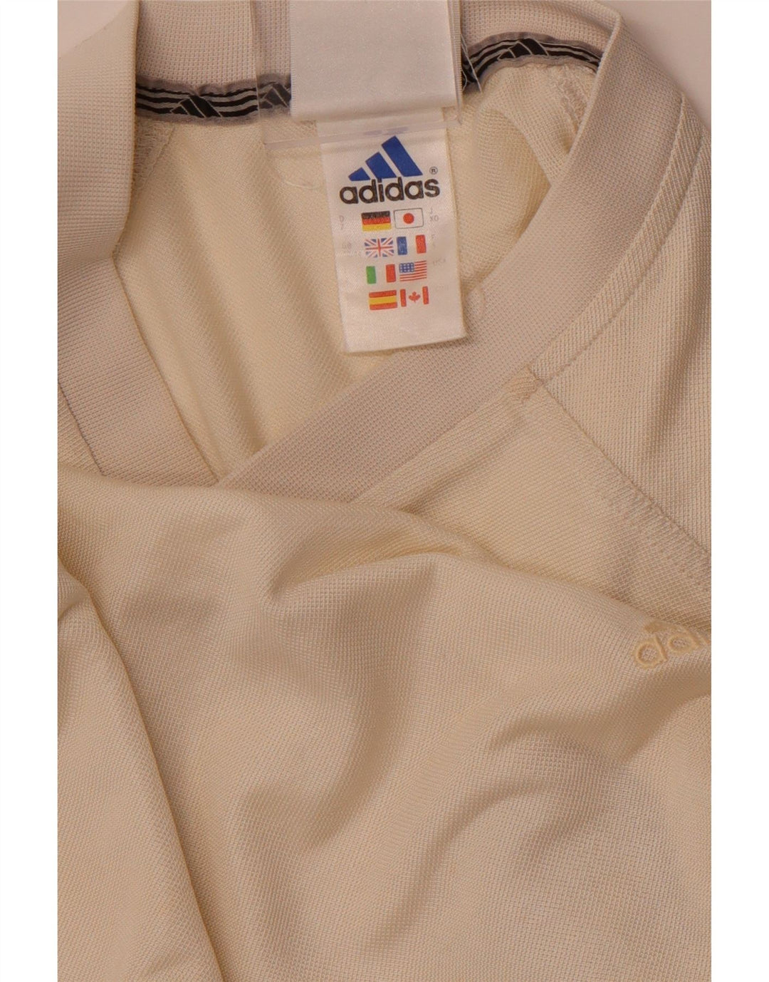ADIDAS Mens T-Shirt Top UK 42/44 Large Beige Polyester