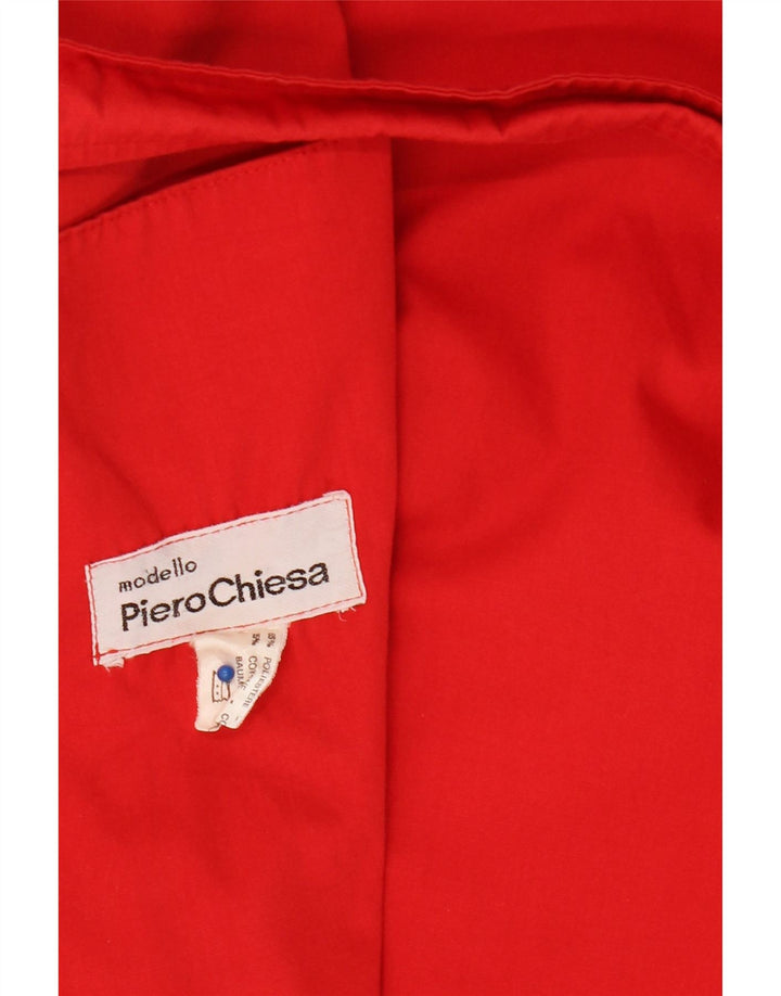 VINTAGE Womens Trench Coat UK 14 Medium Red Polyester