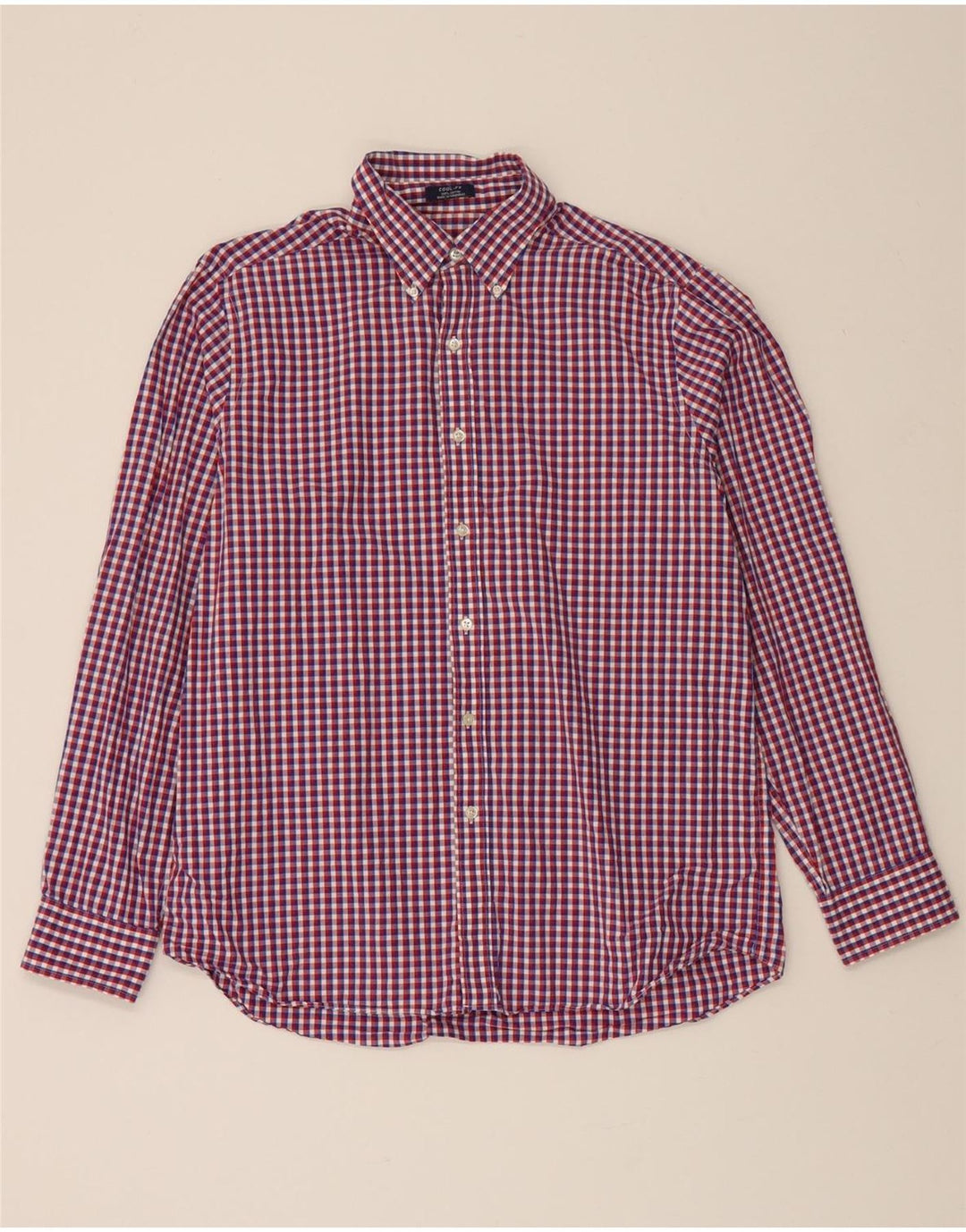 IZOD Mens Slim Fit Shirt Size 16 Large Red Gingham Cotton Vintage Izod and Second-Hand Izod from Messina Hembry 