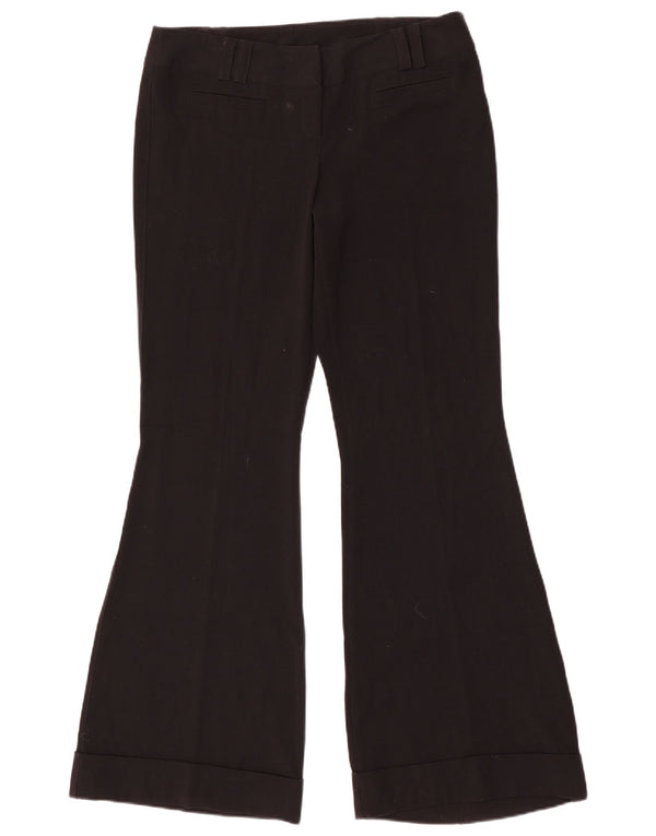 Topshop Womens Flare Casual Trousers UK 12 Medium W32 L33 Black Polyester