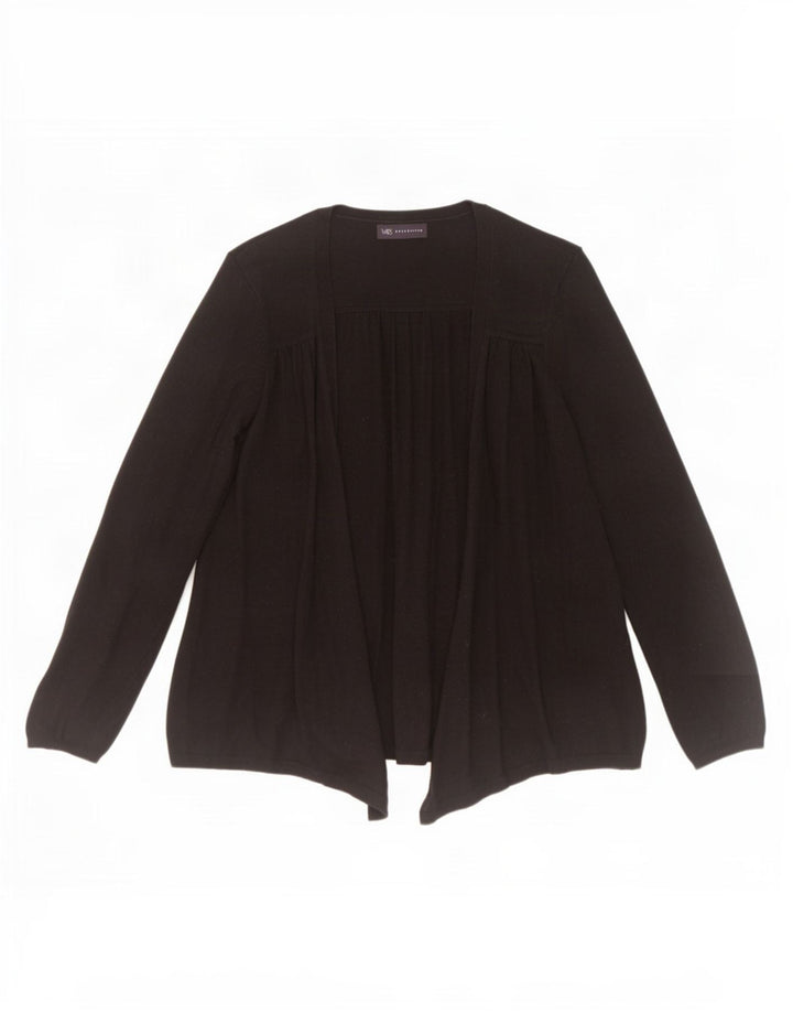 Marks & Spencer Womens Open Cardigan Sweater UK 12 Medium Black Polyamide