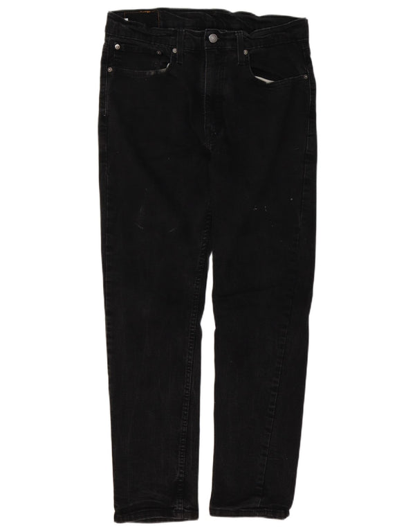 Levi's Mens 502 Tapered Jeans W34 L29 Black Cotton