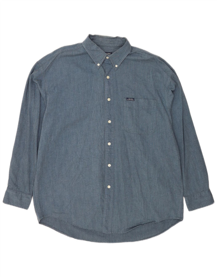 Chaps Ralph Lauren Mens Shirt XL Blue Cotton