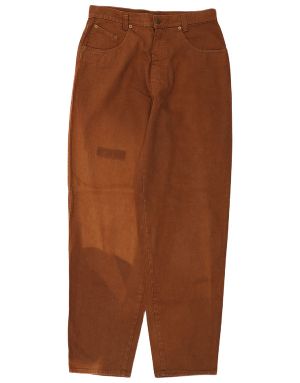 BERRI Mens High Waist Jeans W34 L34 Brown Cotton