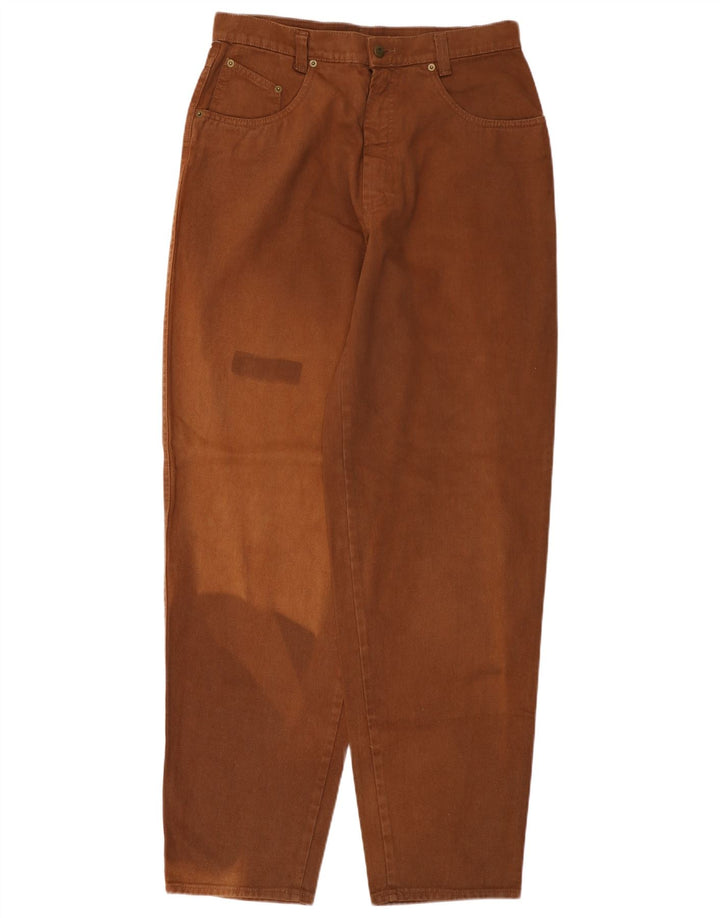 BERRI Mens High Waist Jeans W34 L34 Brown Cotton