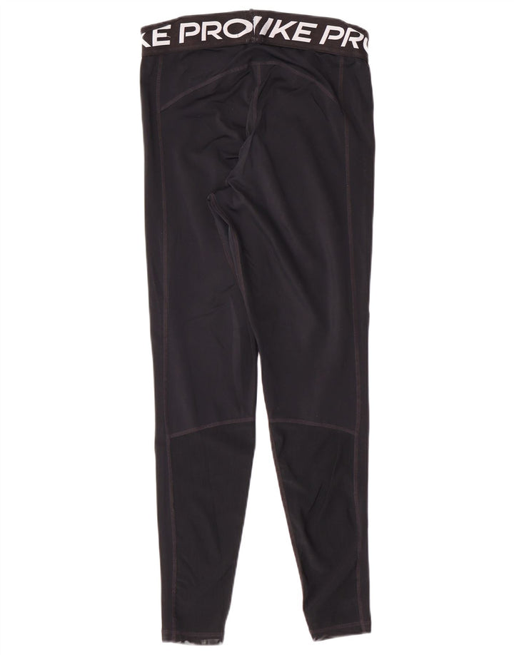 Nike Womens Dri Fit Graphic Leggings UK 12 Medium Black Polyester Sports