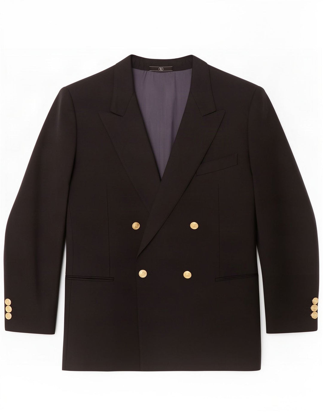 Valentino Mens Double Breasted Blazer Jacket IT 50 Large Black Virgin Wool