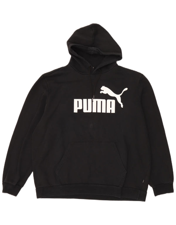 Puma Mens Graphic Hoodie Jumper 2XL Black Cotton