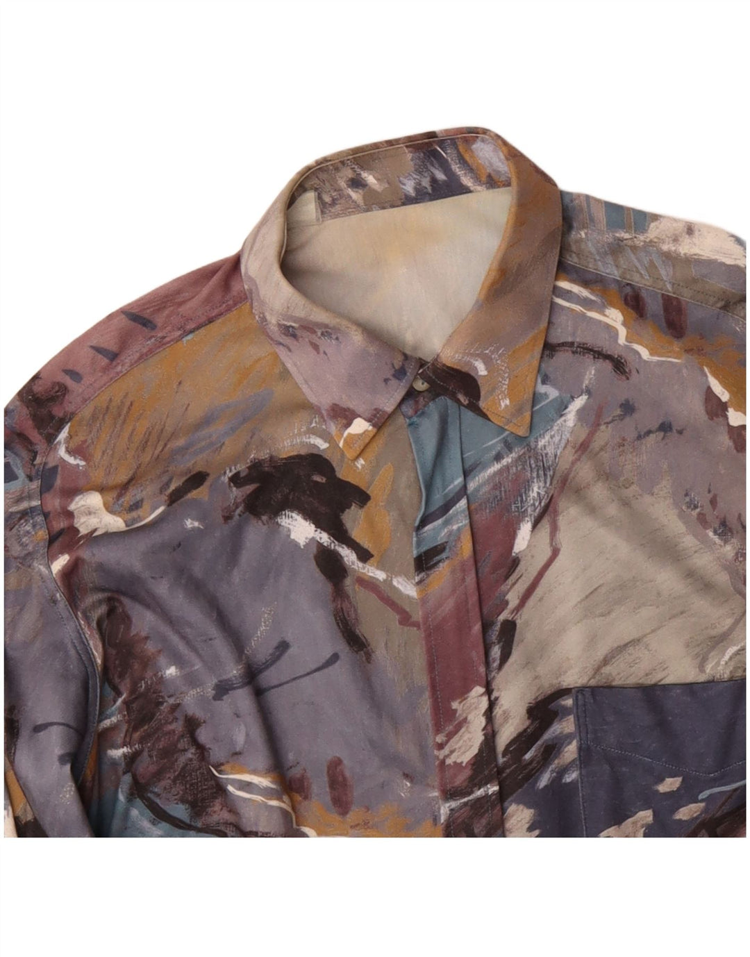 VINTAGE Mens Abstract Pattern Shirt Medium Multicoloured
