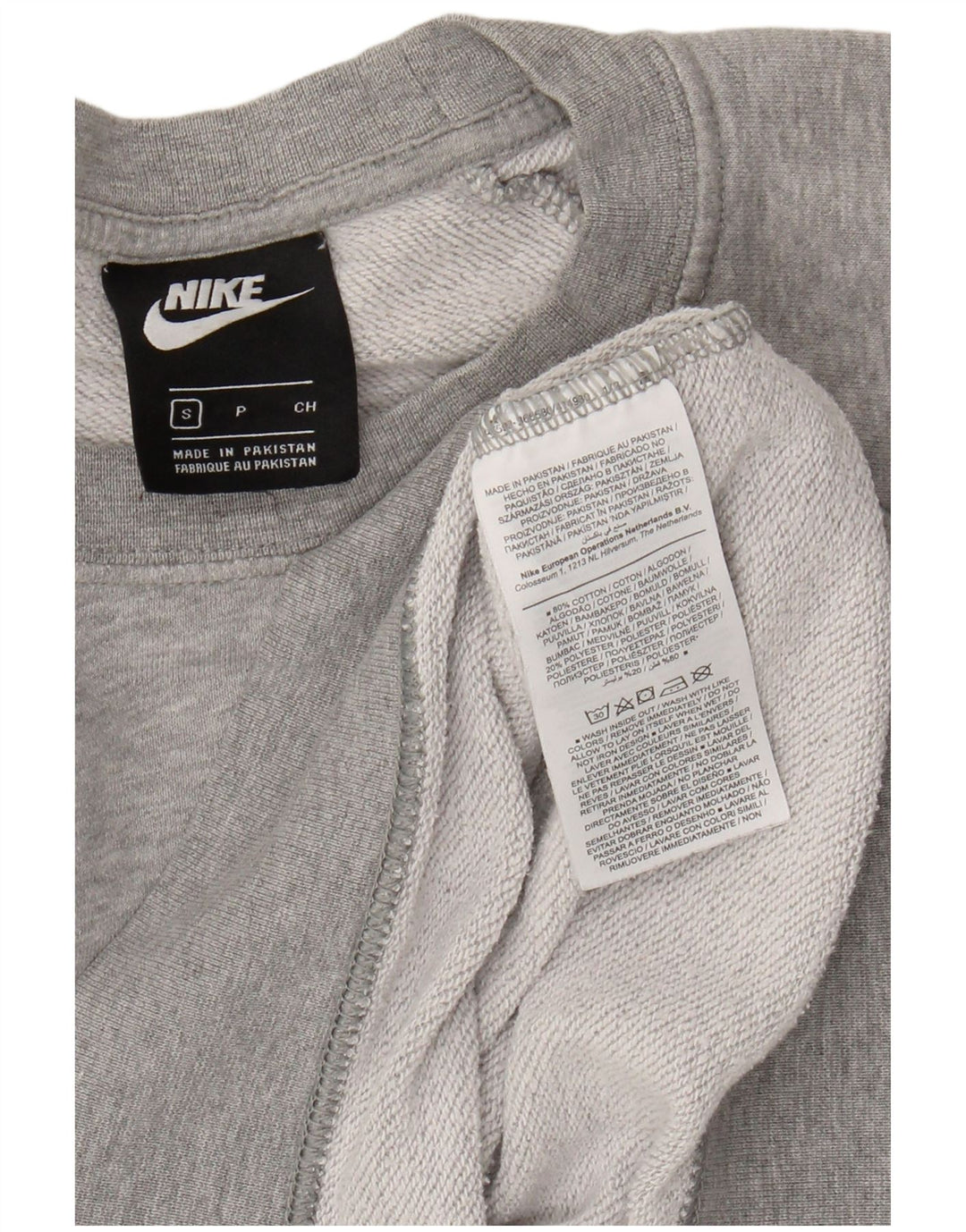 NIKE Womens Oversized Sweatshirt Jumper UK 10 Small Grey Cotton