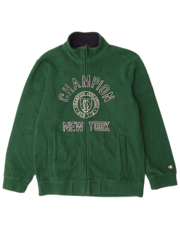 CHAMPION Boys Graphic Fleece Jacket 9-10 Years Medium  Green Polyester