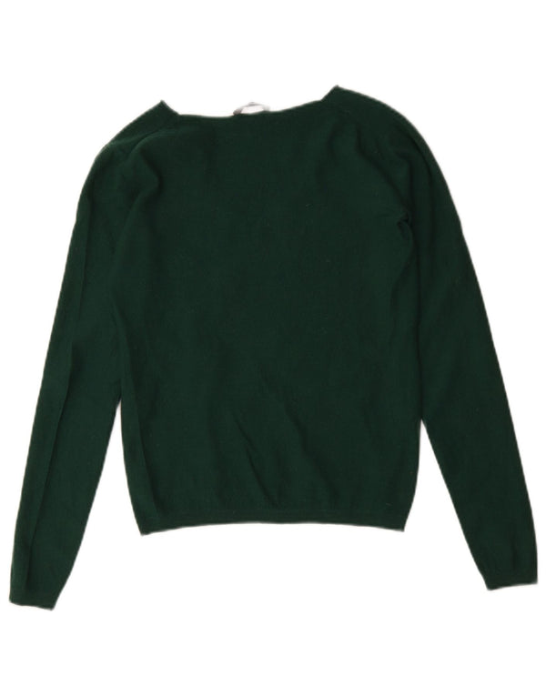Max & Co. Womens V-Neck Jumper Sweater UK 10 Small Green