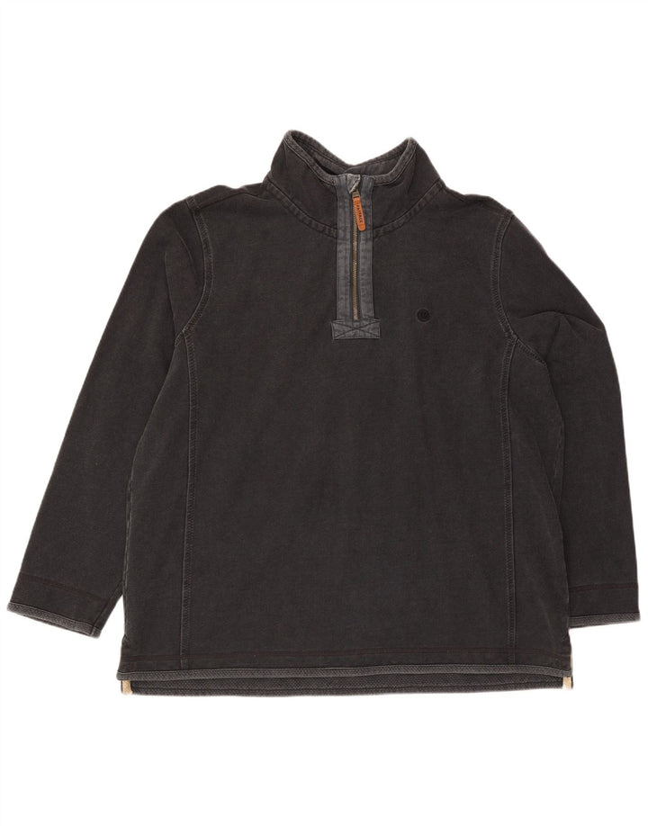 Fat Face Mens Zip Neck Sweatshirt Jumper 2XL Grey Cotton