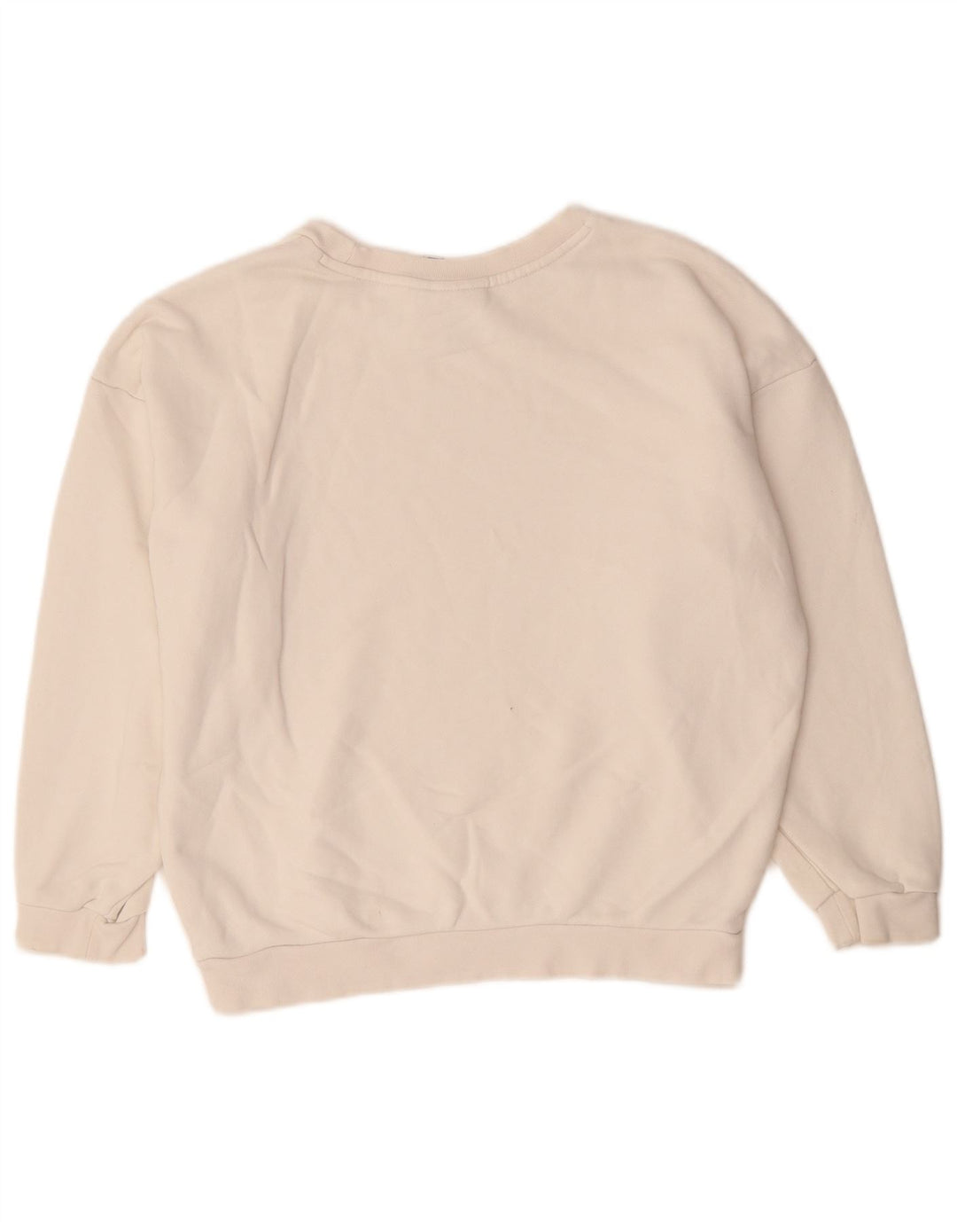 Adidas Womens Oversized Crop Graphic Sweatshirt Jumper UK 8 Small White