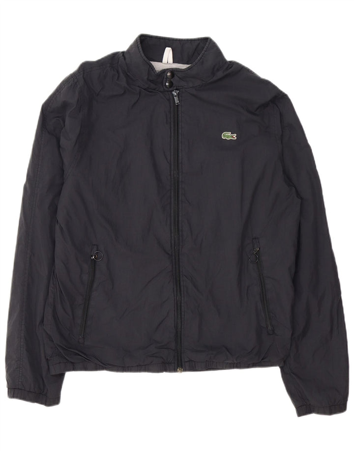 LACOSTE Mens Bomber Jacket Size 5 Large Black Polyamide