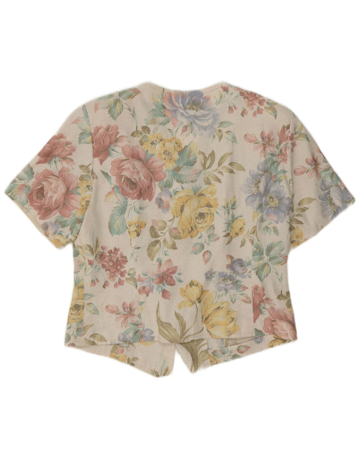 Vintage Womens Shirt Blouse UK 12 Medium Multicoloured Floral