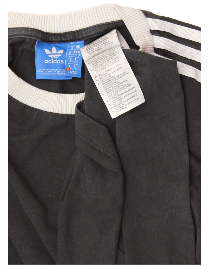 ADIDAS Womens Top Long Sleeve UK 6 XS Black Cotton