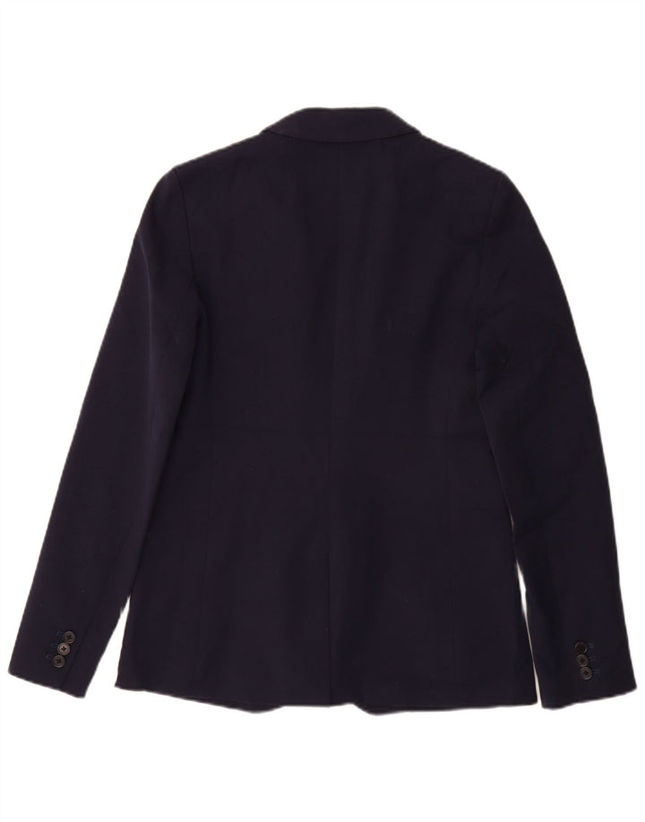 J. Crew Womens 1 Button Blazer Jacket US 4 Small Navy Blue Cotton