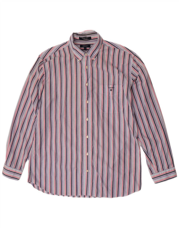 Gant Mens Regular Fit Shirt Large Multicoloured Striped Cotton