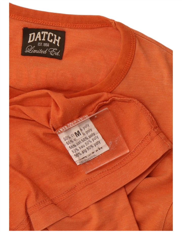 DATCH Mens Graphic T-Shirt Top Medium Orange Cotton