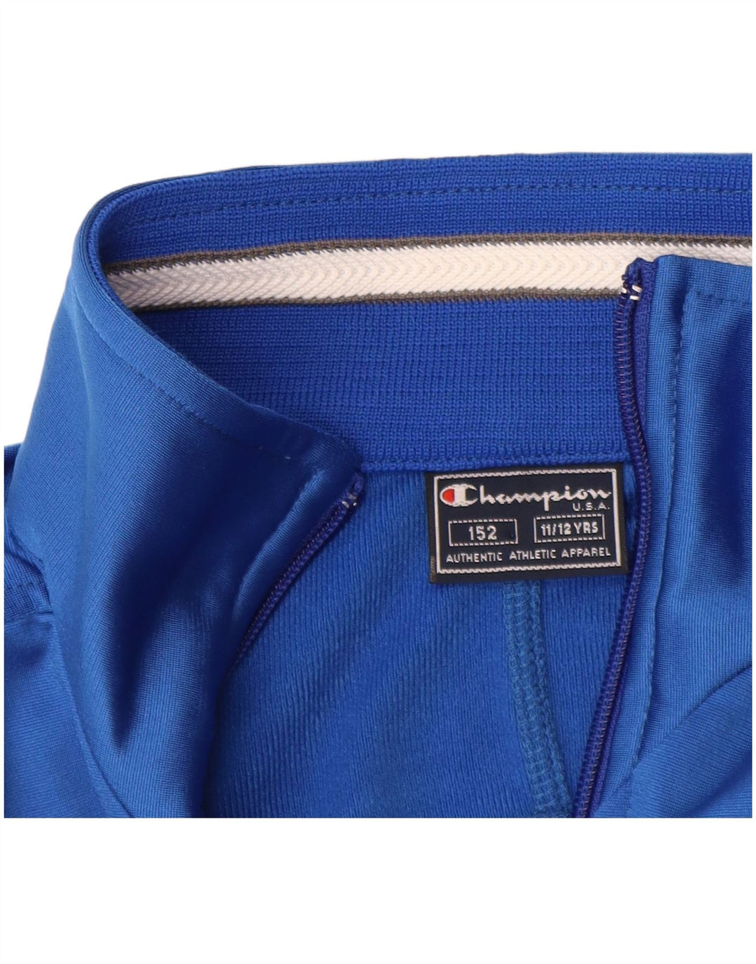 CHAMPION Boys Graphic Tracksuit Top Jacket 11-12 Years Blue Polyester