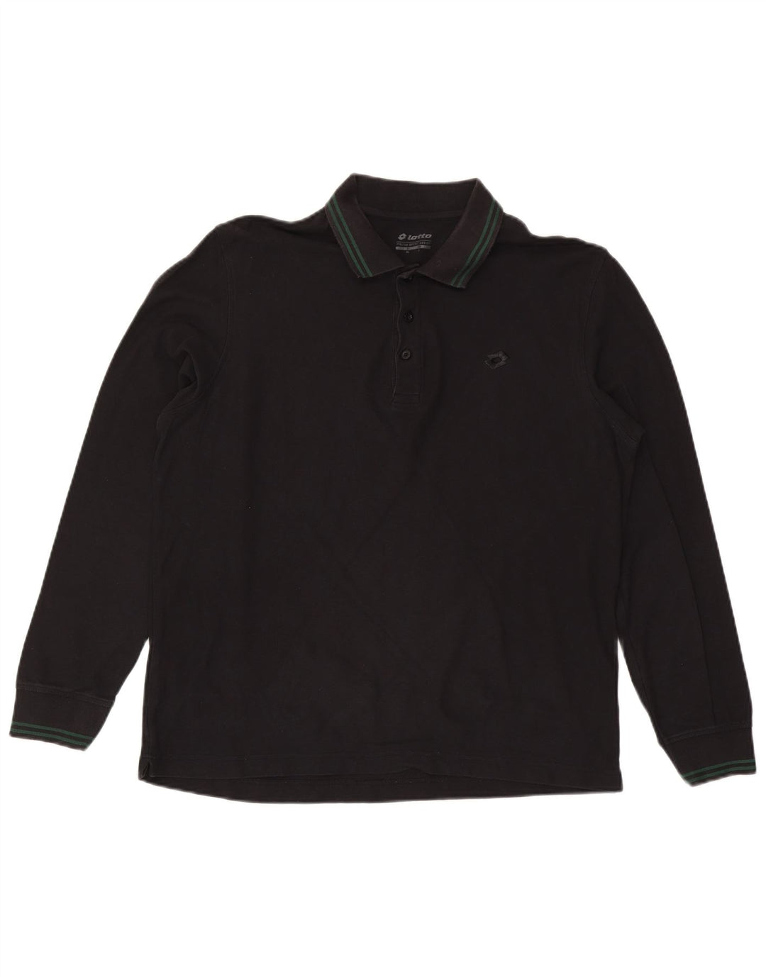 LOTTO Mens Long Sleeve Polo Shirt Large Black