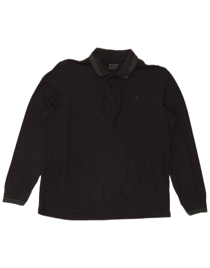 LOTTO Mens Long Sleeve Polo Shirt Large Black