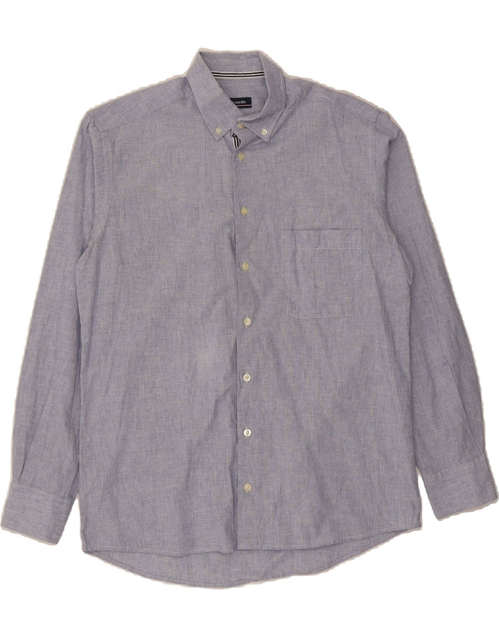 PIERRE CARDIN Mens Shirt Medium Blue Cotton Vintage Pierre Cardin and Second-Hand Pierre Cardin from Messina Hembry 