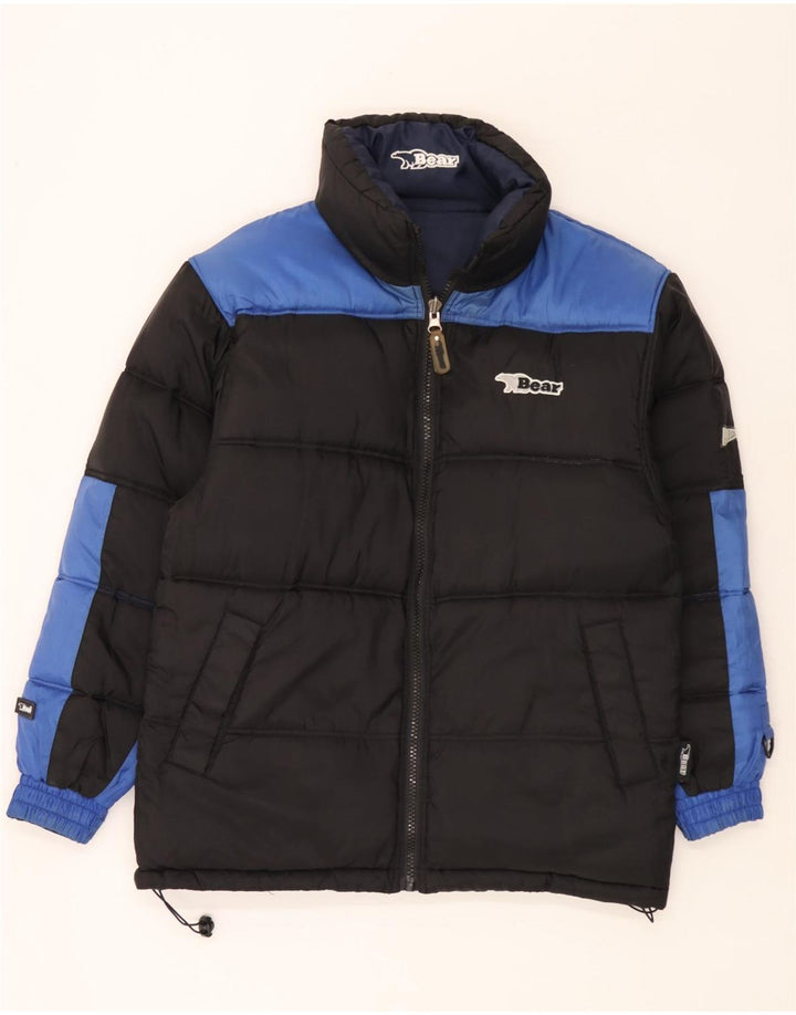 Bear Mens Reversible Padded Jacket UK 38 Medium Navy Blue Polyamide