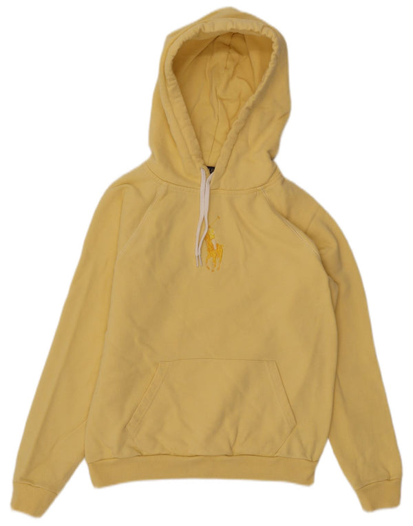 Polo Ralph Lauren Mens Graphic Hoodie Jumper Small Yellow Cotton