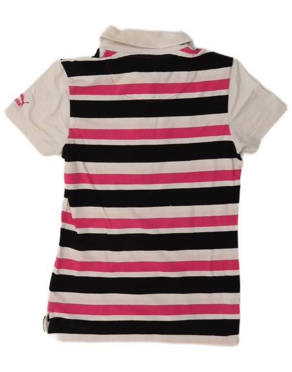 Puma Womens Polo Shirt UK 10 Small Multicoloured Striped