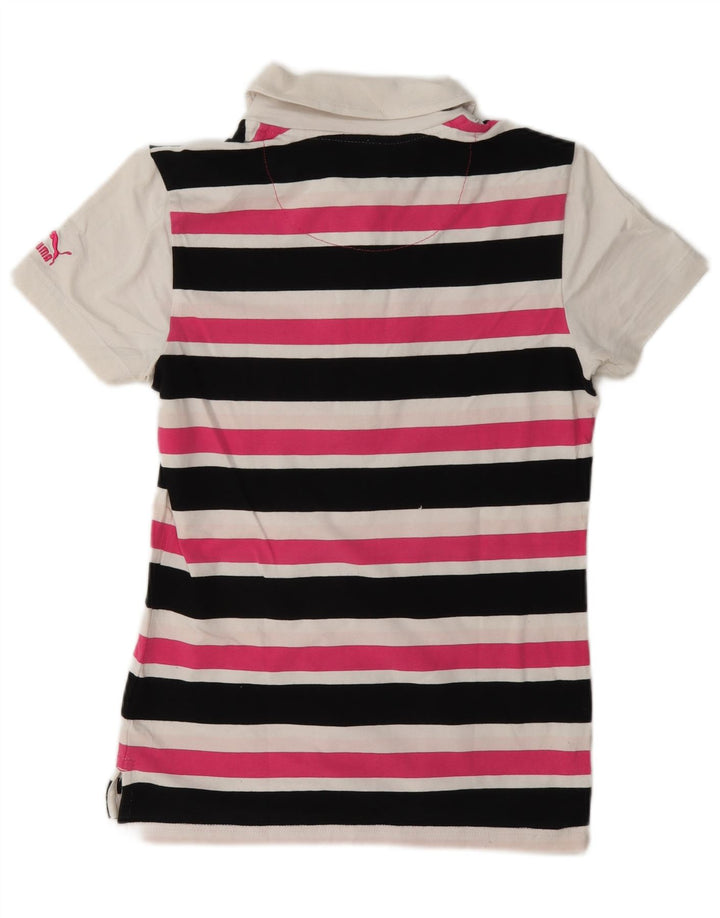 Puma Womens Polo Shirt UK 10 Small Multicoloured Striped