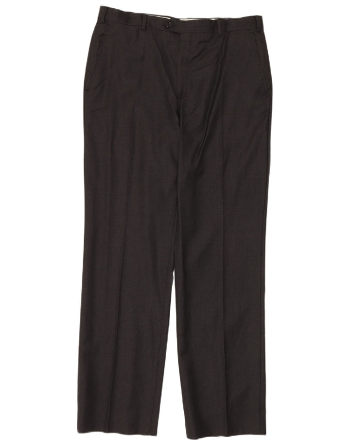 AQUASCUTUM Mens 2 Button 2 Piece Suit UK 40 Large W34 L32 Grey Wool