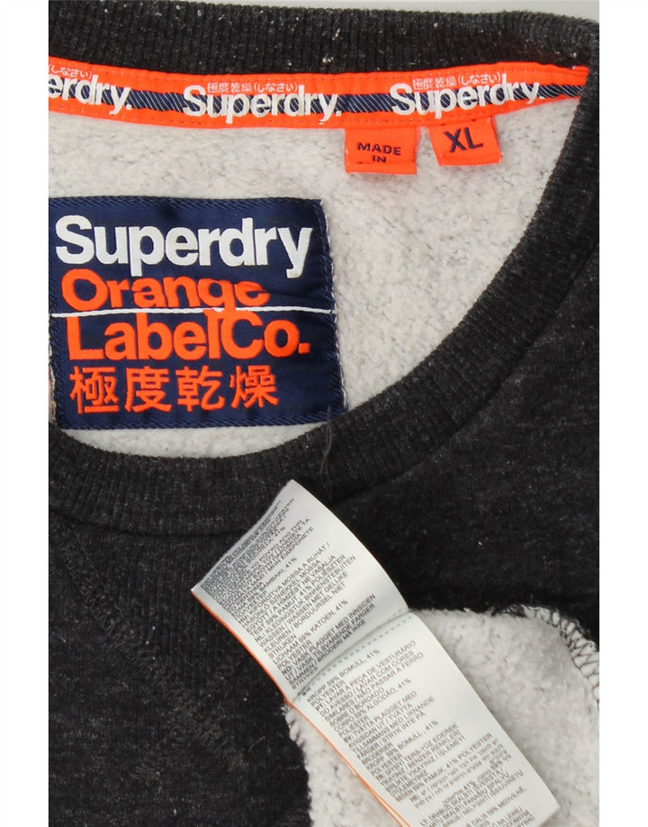 SUPERDRY Mens Sweatshirt Jumper XL Navy Blue Cotton