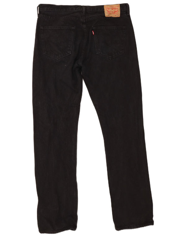 LEVI'S Mens 501 Straight Jeans W34 L34 Black Cotton
