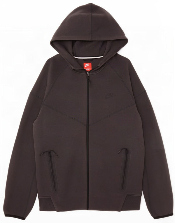 Nike Mens Hooded Zip Hoodie Sweater Large Black Cotton