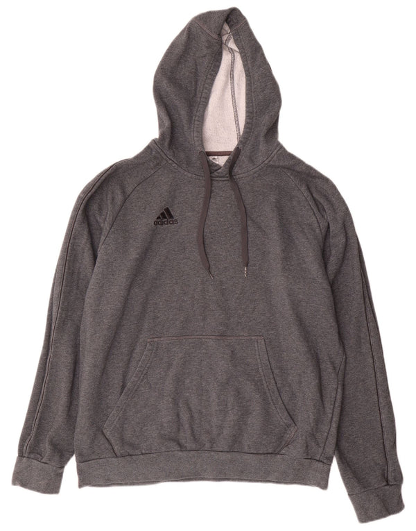 Adidas Mens Hoodie Jumper Large Grey Cotton