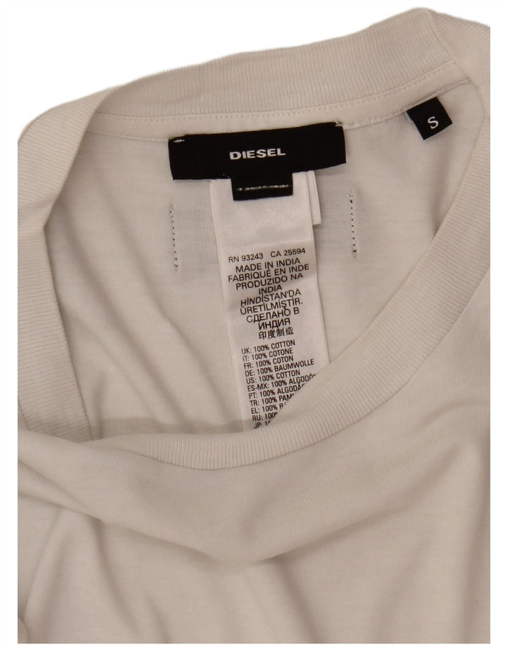 Diesel Mens T-Shirt Top Small White Cotton