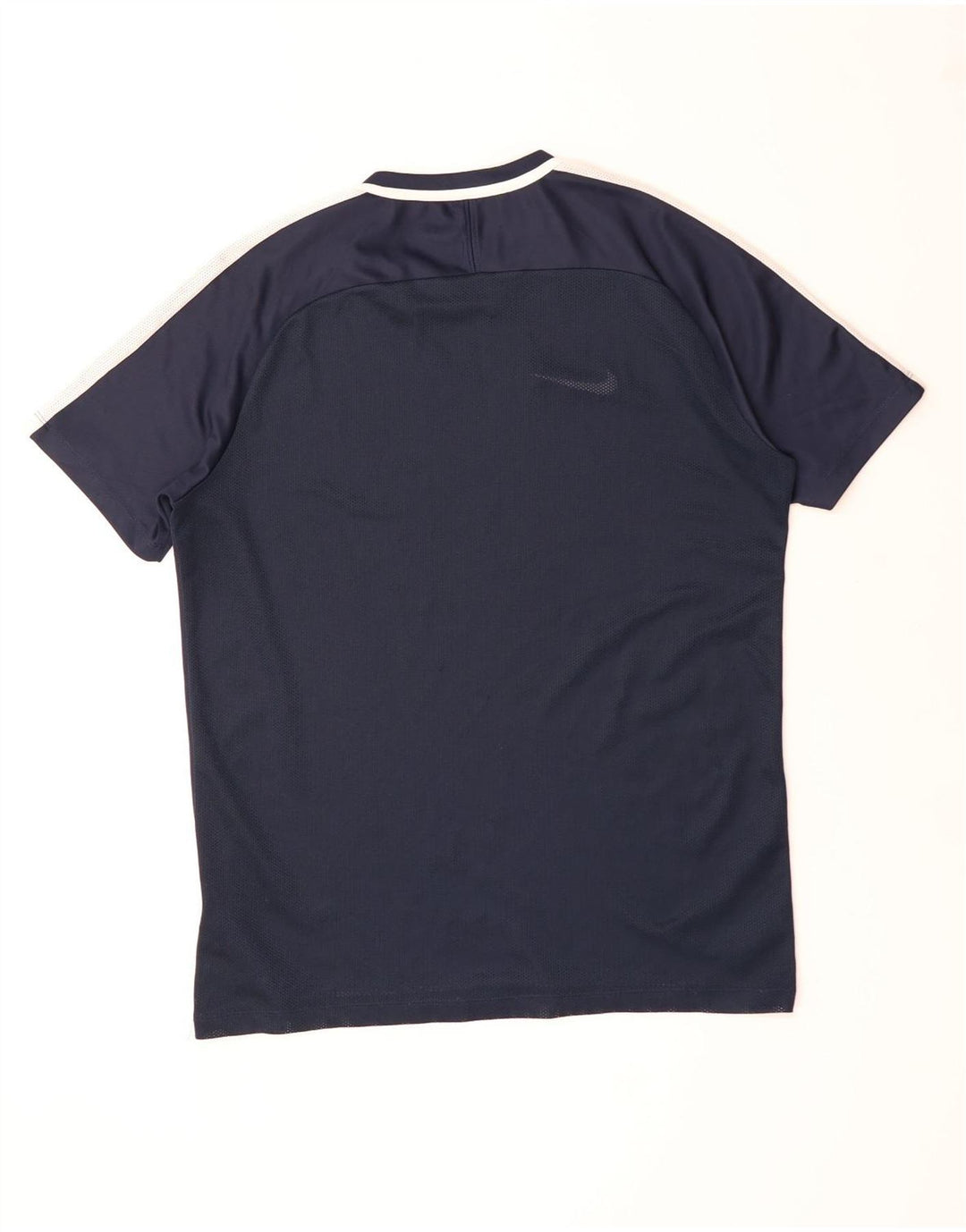 NIKE Mens Dri Fit T-Shirt Top Large Navy Blue Colourblock Polyester