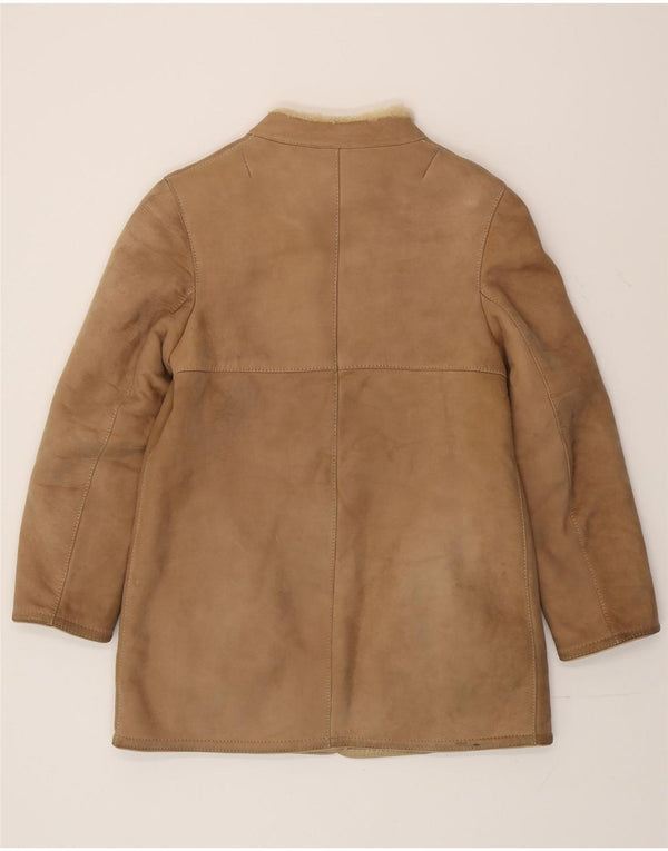 Vintage Womens Shearling Coat IT 44 Medium Beige Shearling