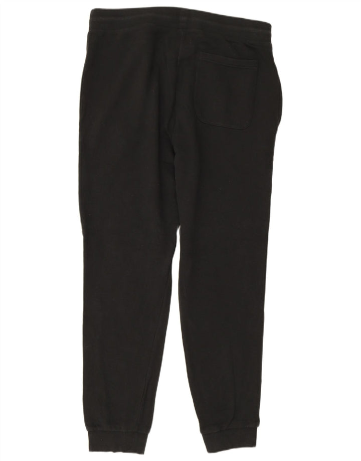 JACK & JONES Mens Graphic Tracksuit Trousers Joggers Large  Black Cotton