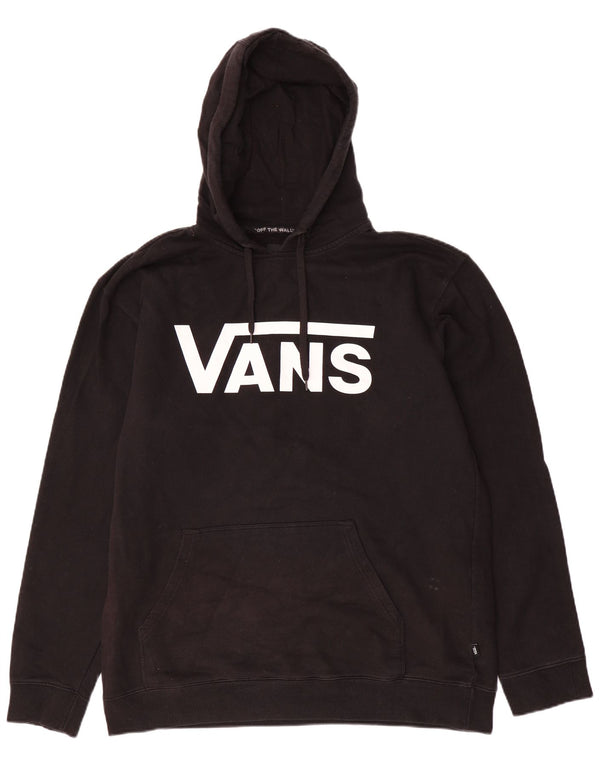VANS Mens Graphic Hoodie Jumper XL Black Cotton