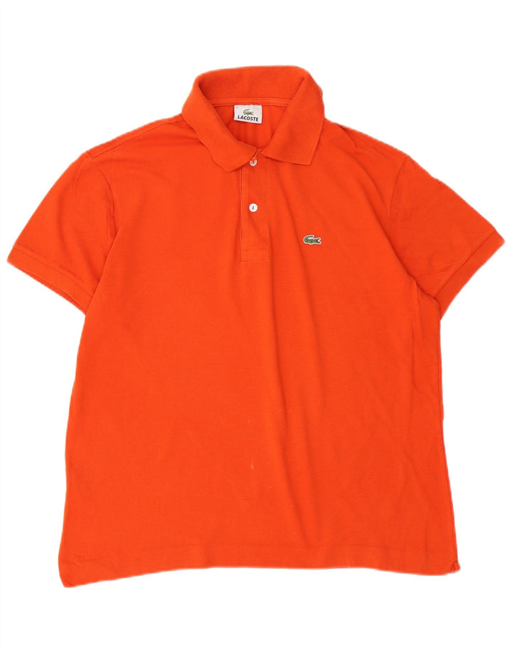 LACOSTE Mens Polo Shirt Size 5 Large Orange Cotton