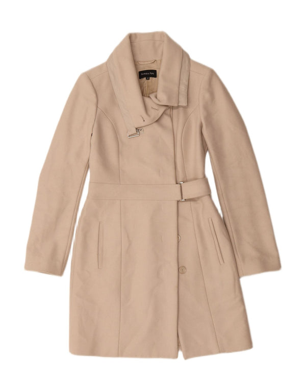 Patrizia Pepe Womens Overcoat IT 42 Medium Beige Wool