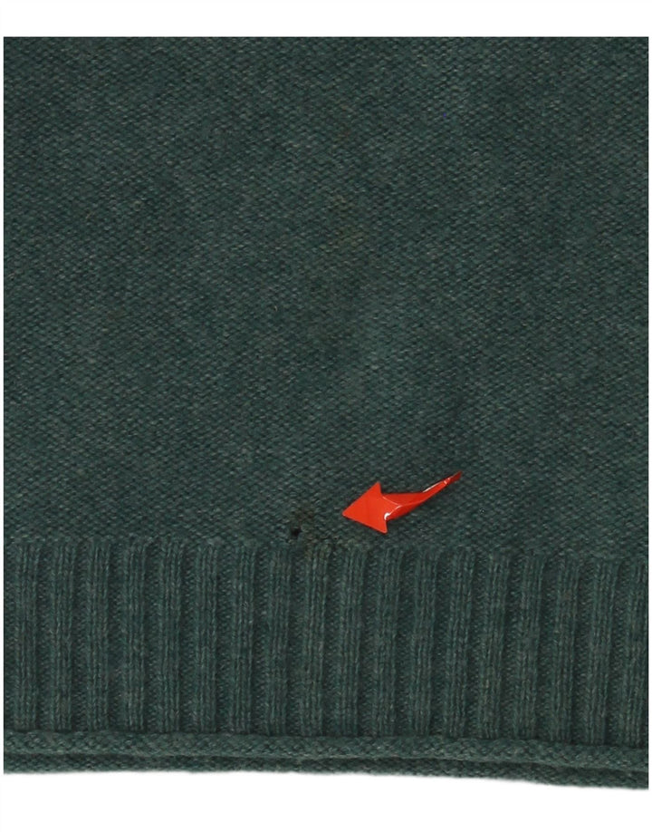 White Stuff Mens V-Neck Jumper Sweater Medium Green Lambswool